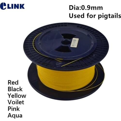 1000mtr 0.9mm tighted fiber optic cable G652D Singlemode colored cable red black yellow voilet Pink Aqua wire 1km/roll ELINK