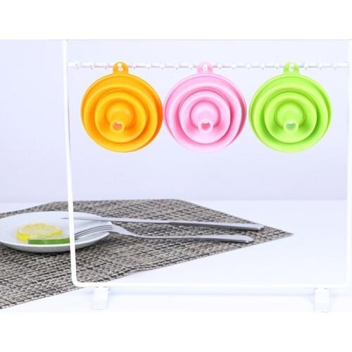 1pcs Folding Telescopic Long Neck Funnel Liquid Filling Kitchen Tools High Quality Food Grade Silicone Gel Folding Funnel