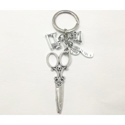2020 1PC Fashion Jewelry Sewing Machine Keychain, Seamstress Key Chain, Quilters Keychain Silver Dres S Elegant Diy Handmade