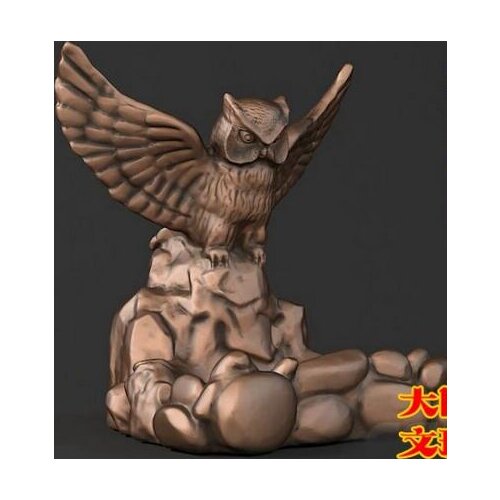 3d model relief for cnc and printer in STL file format owl (6)