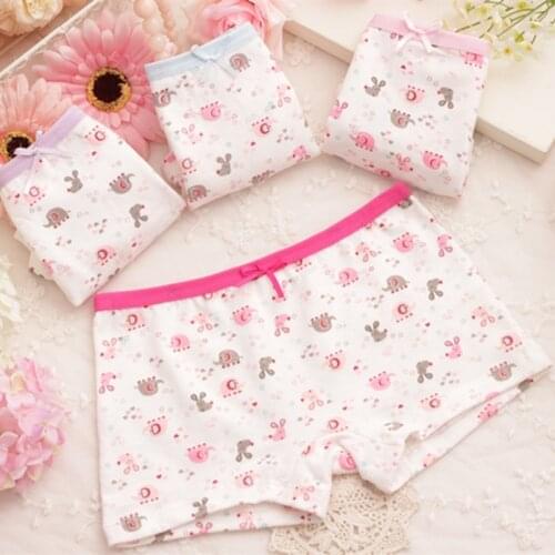 4Pcs/lot Girls Cotton Boxer Briefs Children Panties Girls Boxer Shorts Childrens Panties Kids Underwear For 2-9 Years