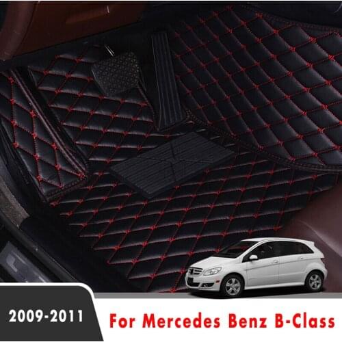 Car Floor Mats For Mercedes Benz B-Class 2011 2010 2009 Artificial Leather Carpets Rugs Custom Auto Styling Interior Accessories