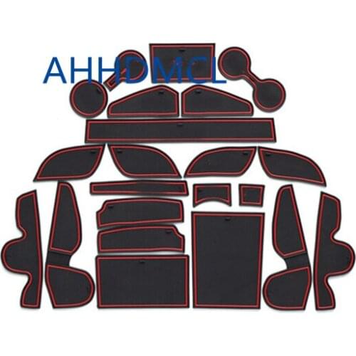 Car Anti-Dirty Pad Door Groove Gate Slot Cup Armrest Storage Pad Anti-Slip Mat For Hyundai Tucson 2015
