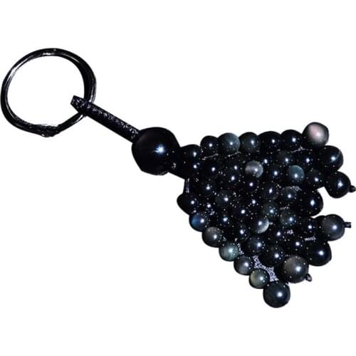 Natural Crystal Rainbow Eye Obsidian keychain Bag Pendant Sunny Doll Octopus Evil Transport Beads 2019 New Arrivals Key Chain