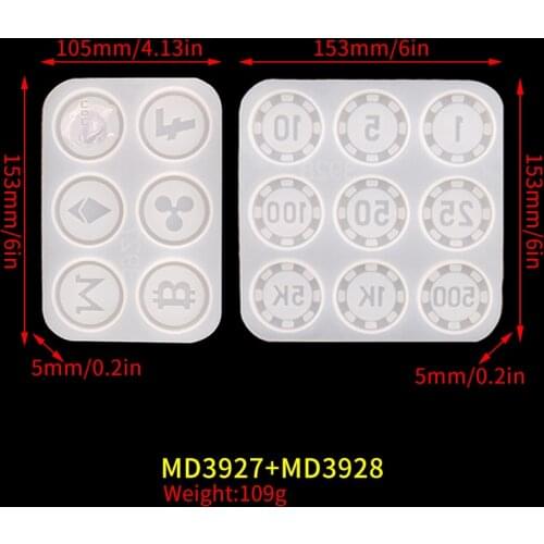 DM127 3D Bitcoin Resin Mold Game Coin DIY Baking Tools Chocolate Dessert Fondant Silicone Moulds