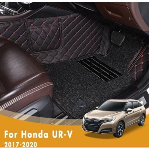 RHD Luxury Double Layer Wire Loop Car Floor Mats For Honda UR-V 2020 2019 2018 2017 Custom Auto Foot Pads Automobile covers Rugs