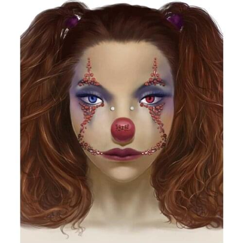 HFG17 the Day of the Dead Sugar Skull Inspired Face Jewel Rhinestone Sticker as Dia de Muertos Party Body Art