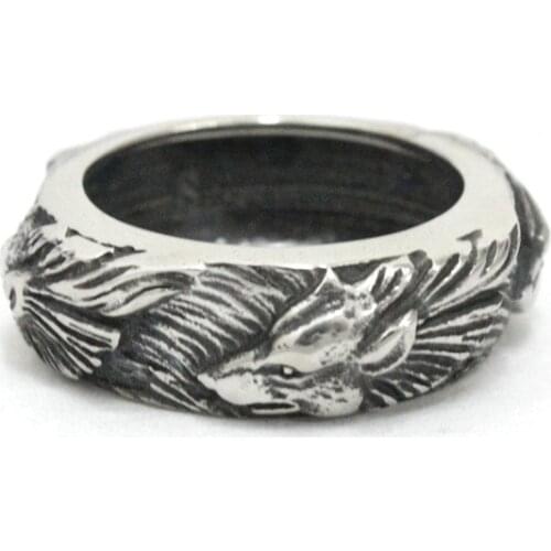 Size 7-14 Support DropShip Wolf Ring 316L Stainless Steel Jewelry Biker Unisex New Wolf Ring