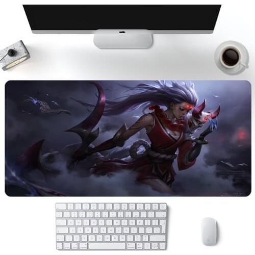 League of Legends Diana Long Haired Woman Warrior Colorful LED Mousepad RGB Glow XL Large Gming Black Cloth Mouse Pad Ergonomico