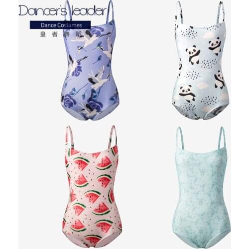 Ballet Leotard For Woman White Swan Print Adult Gymnastics Leotard Ballerina Classic Dance Costume Aerial Yoga Practice Clothes