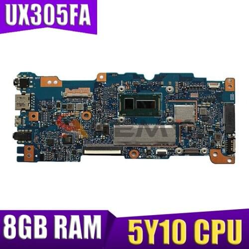 UX305FA With 5Y10 CPU 8GB RAM Mainboard REV 2.0 For ASUS UX305 UX305F UX305FA Laptop Motherboard 100% Tested free shipping