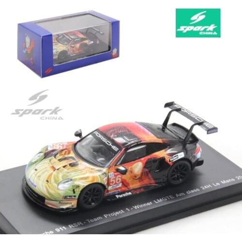 Spark 1:64 911 RSR No.56 Team Project 1 Winner LMGTE Am class 24H Le Mans 2019 Diecast Model Car