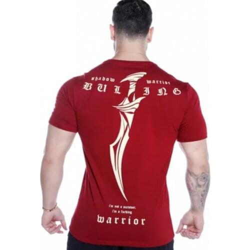 Mens Casual Fashion Print Cotton Tshirt Summer Gyms Fitness Bodybuilding Workout Short sleeve t shirts Slim Tee Tops Clothing