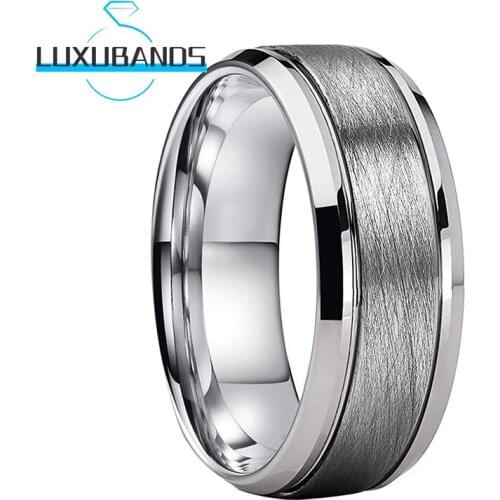 6MM 8MM Tungsten Carbide Rings For Men Wemen Beveled Edges Grooved Engagement Bands Brushed Finished Comfort Fit