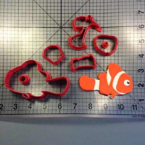 Small fish cutting machine set baking tool Flip cake mold cake decoration PLA3D printing