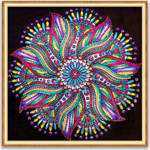 Region Mandala DIY 11CT Cross Stitch Embroidery Kits Needlework Craft Set Printed Canvas Cotton Thread Home Decoration On Sale
