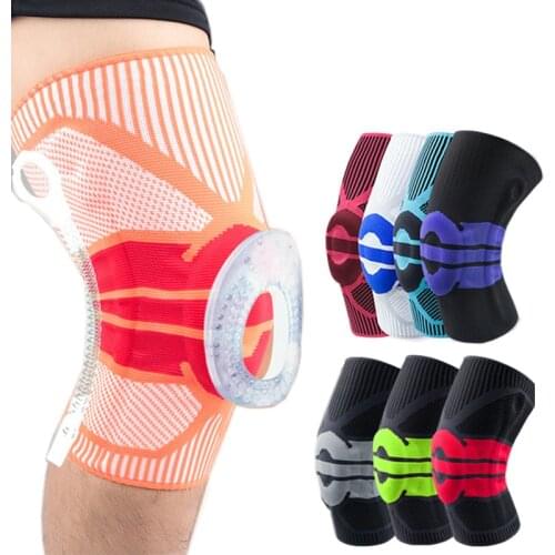 Fitness running riding patella knee knitting movement warm knee silica gel sets of gear