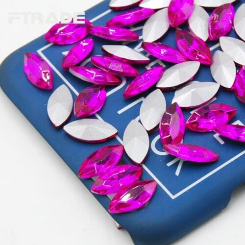 Wholesale Marquise Horse Eye Glass Rhinestones Rose Color 3x6mm -17x32mm Point Back Non Hotfix Crystal Stones For Jewelry