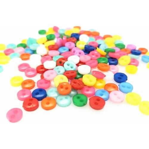 Hot sell 300Pcs/lot 6mm Mini Round Resin Tiny Buttons Sewing Tools Button Scrapbooking Craft DIY Apparel Decorative 5BB5594