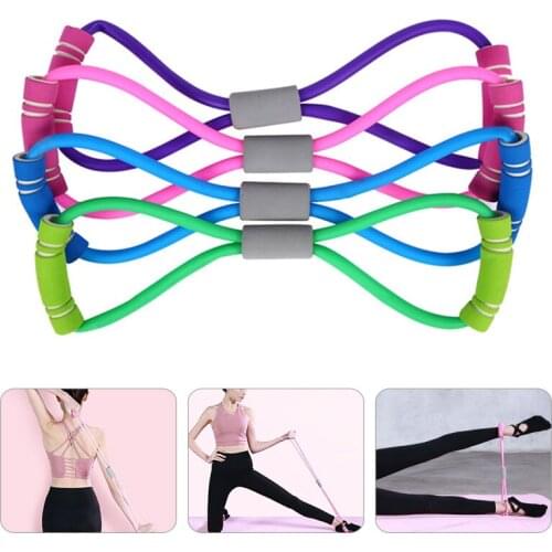 Gum Fitness Resistance 8 Word Chest Expander Rope Workout Muscle Trainning Rubber Elastic Bands for Sports Exercise