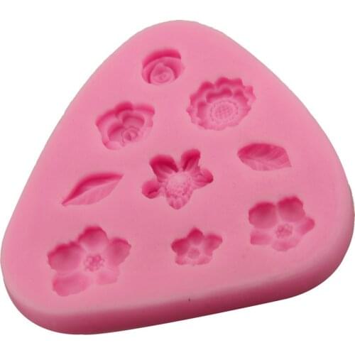 Rose sunflower cherry leaves silicone mold chocolate Mu Si fudge cake baking mold