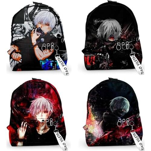 Anime Tokyo Ghoul Kaneki Ken 3D Backpack School Notebook Backpack for Teenagers Boys Girls Kids Book Bag Outdoor Travel Bags