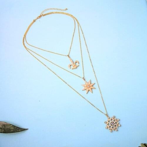 Detachable Layered Necklaces Jester Hat Pendant Necklace Imitation Pearls For Women Fashion Jewelry