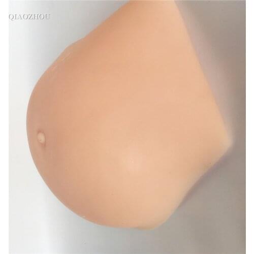 Big Twins 5~7 months silicone belly fake pregnant tummy for crossdressing cosplay 3400g light skin tone