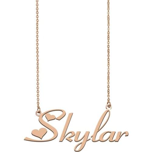 Skylar Name Necklace Stainless Steel Custom Charm for Women Girls Best Friends Birthday Wedding Christmas Mother Days Gift