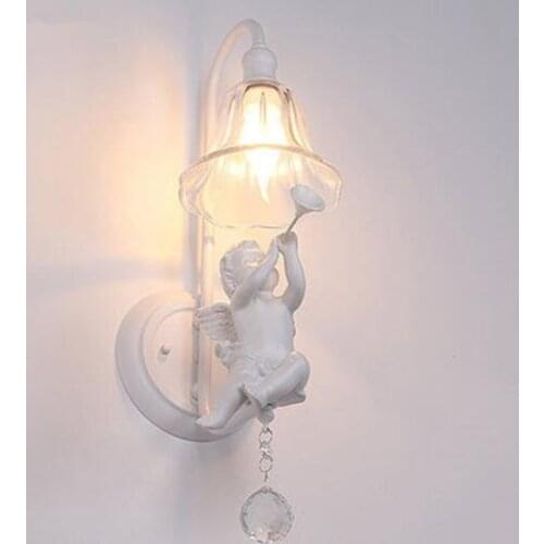 Modern Crystal Angel wall lamp bedside living room bedroom study lighting MING