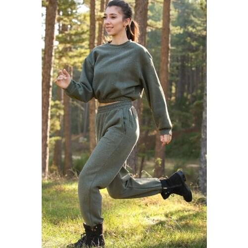 HAKİ WOMEN TRACK SUIT KIT SPORTS ATTIRE HIKING EKİPMANI