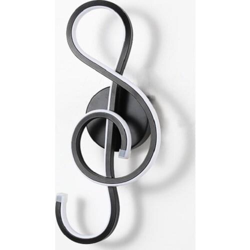 ART DECO LED Wall Lamp Music Clef Shape LED Lamp For Home Bedroom Beside Wall Lamp Living Room Decoration Lighting Wall Lights