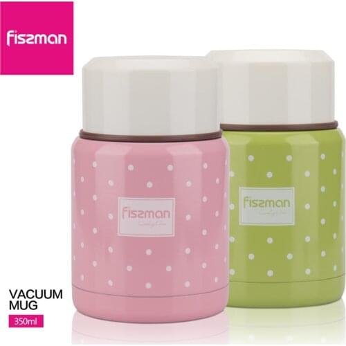 FISSMAN 350ml Food Thermal Jar Vacuum Insulated Soup Thermos Containers 304 Stainless Steel Lunch Box with Folding Spoon