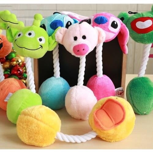 Pet Supplies Cat And Dog Toys Plush Animal Shape Rope Knot Toys Chewing Squeaking Pet Small Dogs Teeth Cleaning Dog Accessories