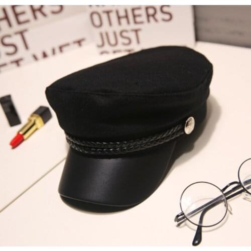 Octagonal hat female beret female thin section British retro navy sun hat