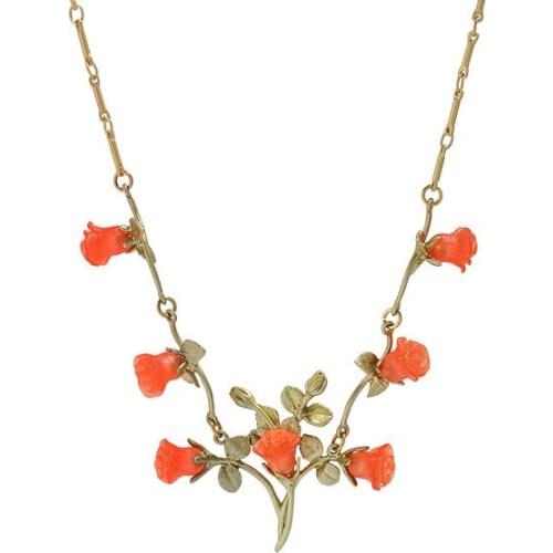 High-end atmosphere rose necklace plant garden series light luxury temperament