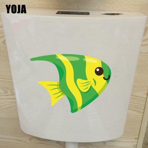 YOJA 24*21.8CM Animal Fish Living Room Home Decor Cartoon Toilet Decal Wall Sticker T3-0888