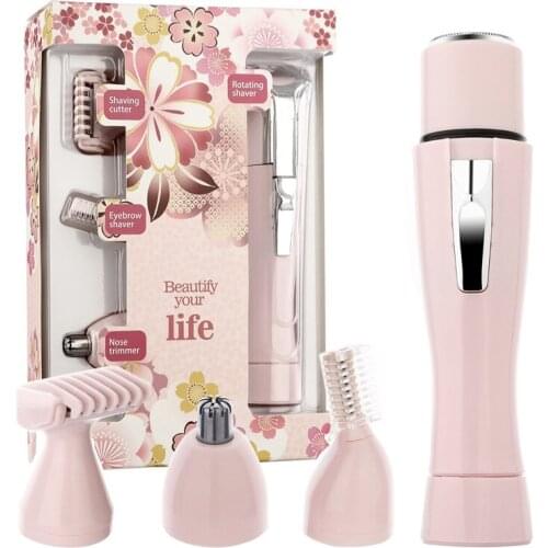 4 In 1 Women Shaver Painless Hair Removal Epilator Shaving Machine Face Beard Eyebrow Epilator for Women Hair Removal Facial