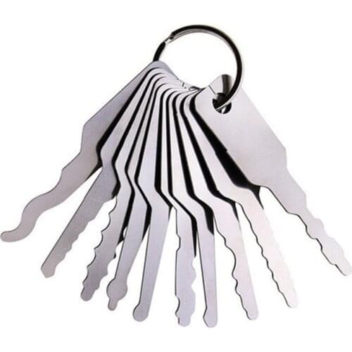 10pcs Stainless Jiggler Keys Dual Sided Car Unlocking Lock Opening Repair Kits