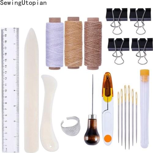 20PCS Set Professional Leather Craft Tools Kit Hand Sewing Stitching Punch Set Saddle Accessories DIY Leathercraft Tool