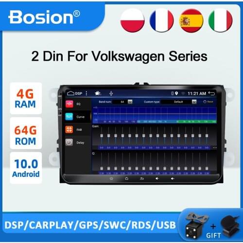 2 Din Android 10.0 Car Radios GPS Multimedia Player For VW/Volkswagen/Golf/Passat/b7/b6/Skoda/Seat/Octavia/Polo/Tiguan IPS DSP