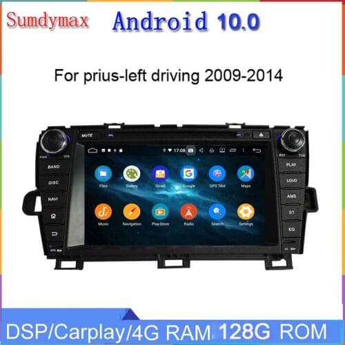 8inch 2din android 9.0 car dvd player for prius Left driving car radio gps navigation bluetooth 5.0 autoradio wifi DSP USB JBL