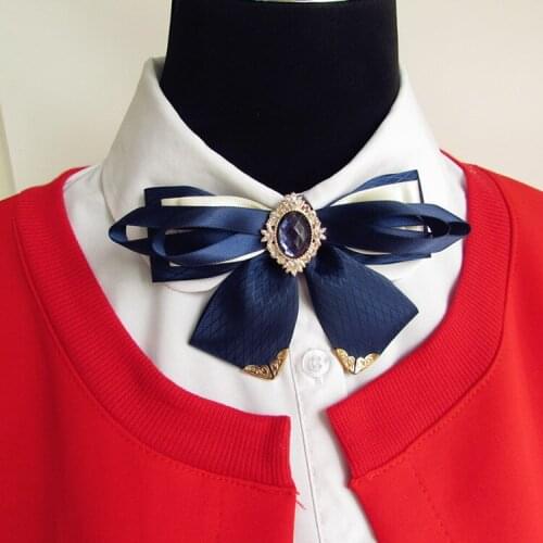 Free shipping new MALE mens fashion 2017 Japanese black ribbon rope school uniforms bow female Headdress work bow tie blue