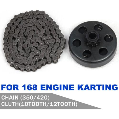 Motorcycle 350 420 Chain 160 124 Links For Go Kart 168 Engine Karting Minibike Fun Centrifugal Automatic Key Built Clutch Parts