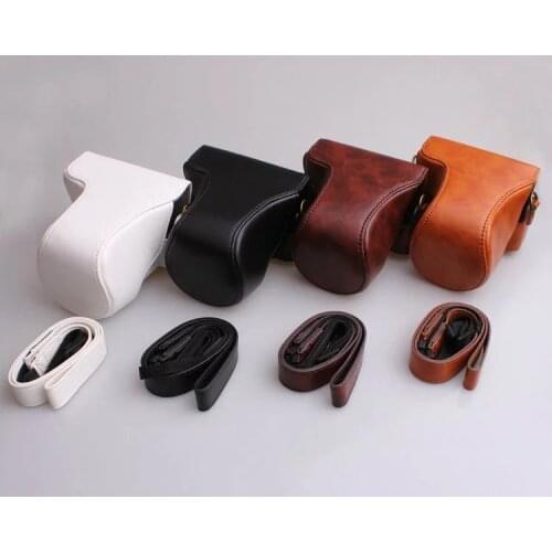 PU Leather Camera Bag Case Cover For Canon EOS M10 M100 15-45mm Camera Skin With Shoulder Strap