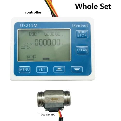 US211M Digital Water Flow Meter Hall Water Flow Sensor Reader with SUS304 Stainless Steel USS-HS21TI 1-30L/min