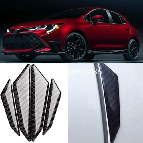 For Toyota Corolla Car Side Door Edge Guard Bumper Trim Protector 4pcs PVC carbon fiber Stickers