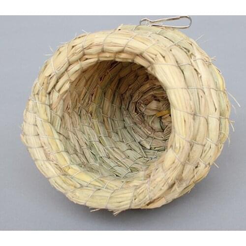 18 cm Handmade Straw Natural Bird Nest Pigeon Bird House Parrot Nest Cages & Accessories pearl of the birds Breeding nest t4