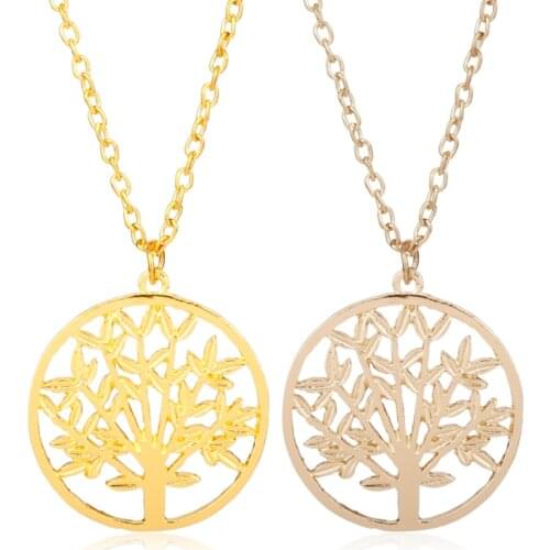 Dongsheng 2018 Fashion Tree of Life Necklaces For Women Color Alloy Necklace Pendants Jewelry Gifts Bijoux N611