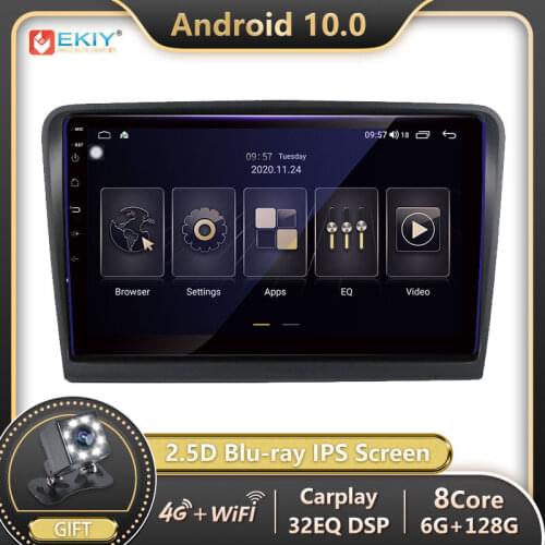 EKIY 6+128G Autoradio Android 10 For Skoda Superb 2 B6 2008-2015 Car Radio Multimedia Blu-ray IPS Screen Navigator GPS no 2din